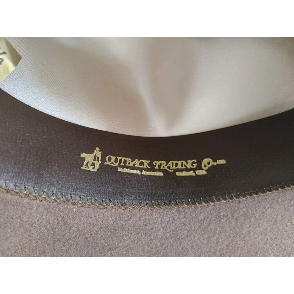 Men's Outback Trading Bentley Wool Fedora Hat Moss Color Leather Band 6/34" S - Picture 7 of 7